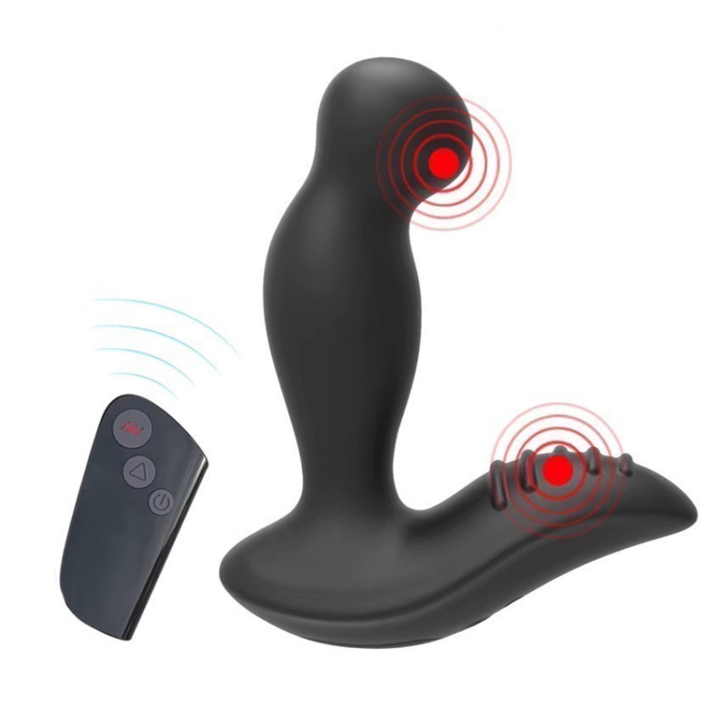 Массажер простаты с вибрацией "Seamless P-Spot" на дистанционном управлении, черный 